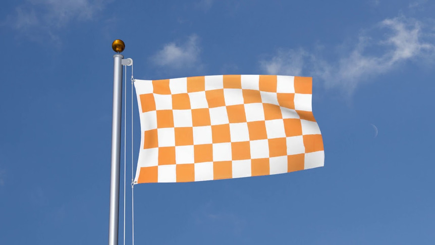 Kariert Weiß-Orange - Flagge 90 x 150 cm