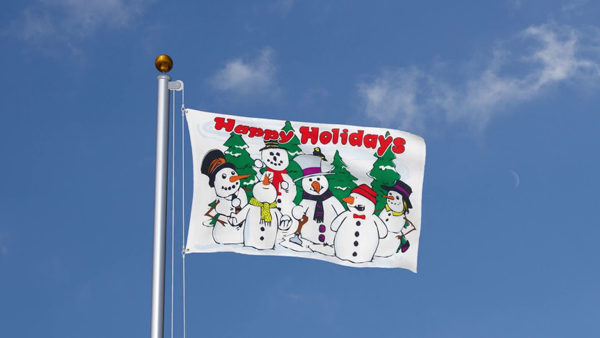 Happy Holidays Schneemänner - Flagge 90 x 150 cm