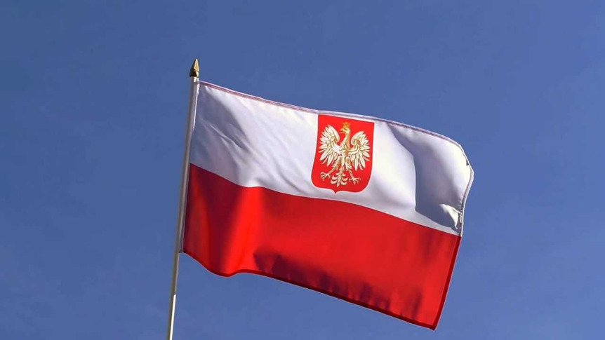 Poland with eagle - Hand Waving Flag 12x18"