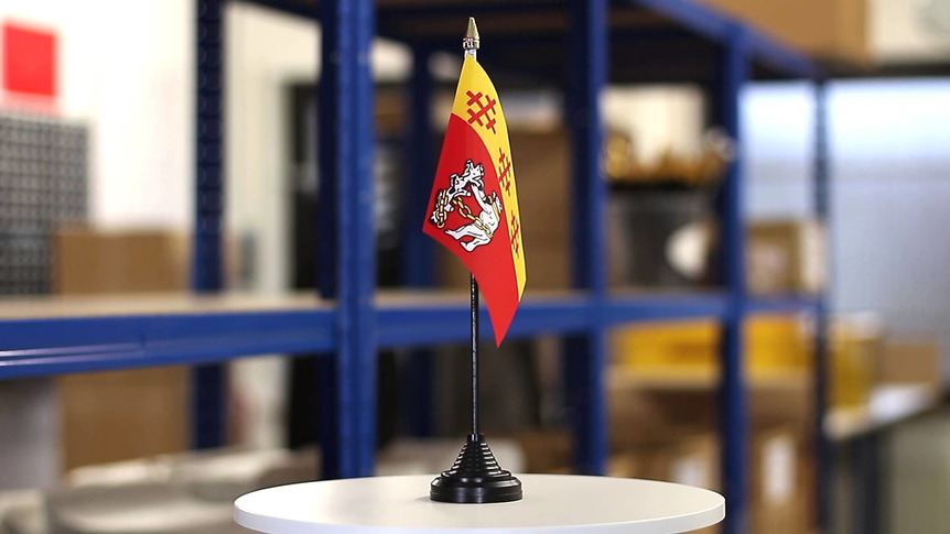 Warwickshire - Mini drapeau de table 10 x 15 cm