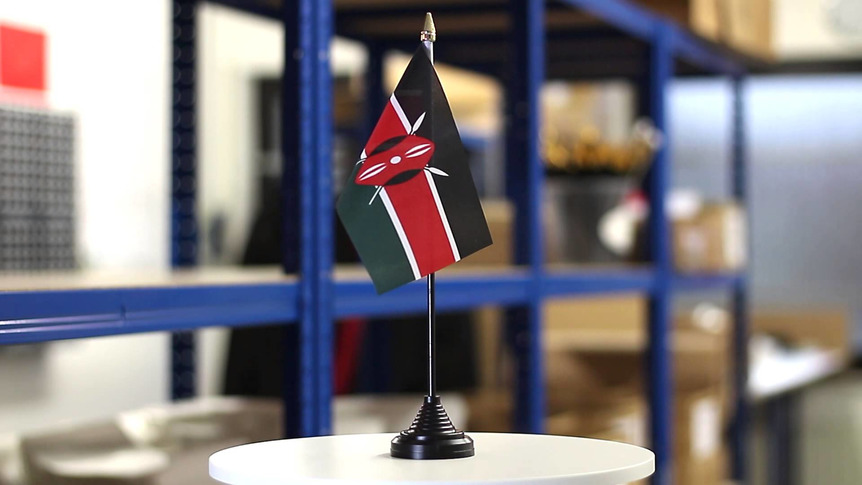 Kenya - Mini drapeau de table 10 x 15 cm