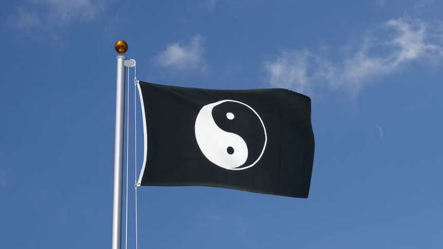 Ying and Yang black - 3x5 ft Flag