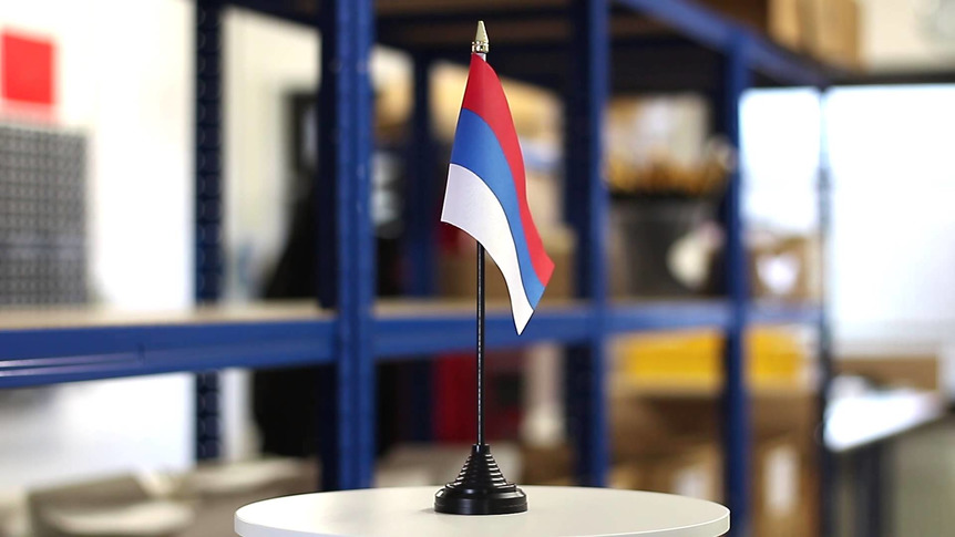 Serbie - Mini drapeau de table 10 x 15 cm