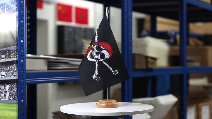 Pirate with bandana - Table Flag 6x9", wooden