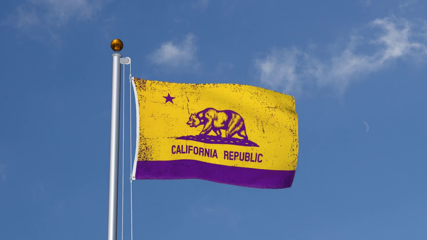 USA California Purple-Gold - 3x5 ft Flag