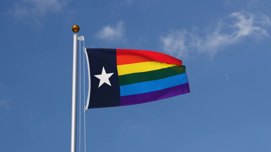Regenbogen Texas - Flagge 90 x 150 cm