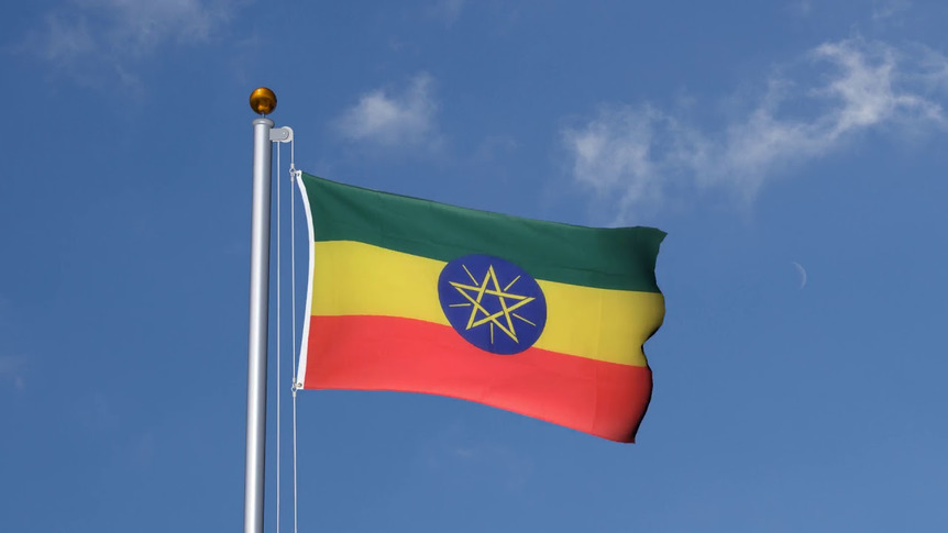 Äthiopien mit Stern - Flagge 90 x 150 cm