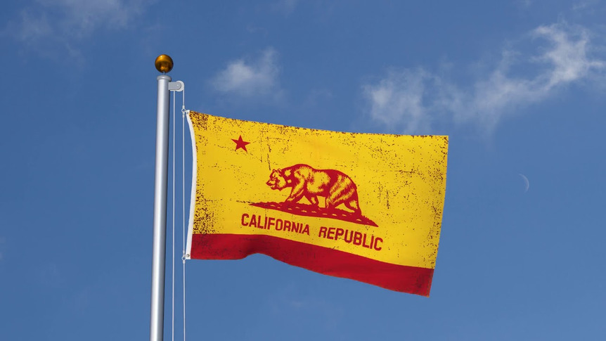 USA Kalifornien Red-Gold - Flagge 90 x 150 cm