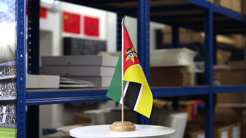 Mozambique - Table Flag 6x9", wooden
