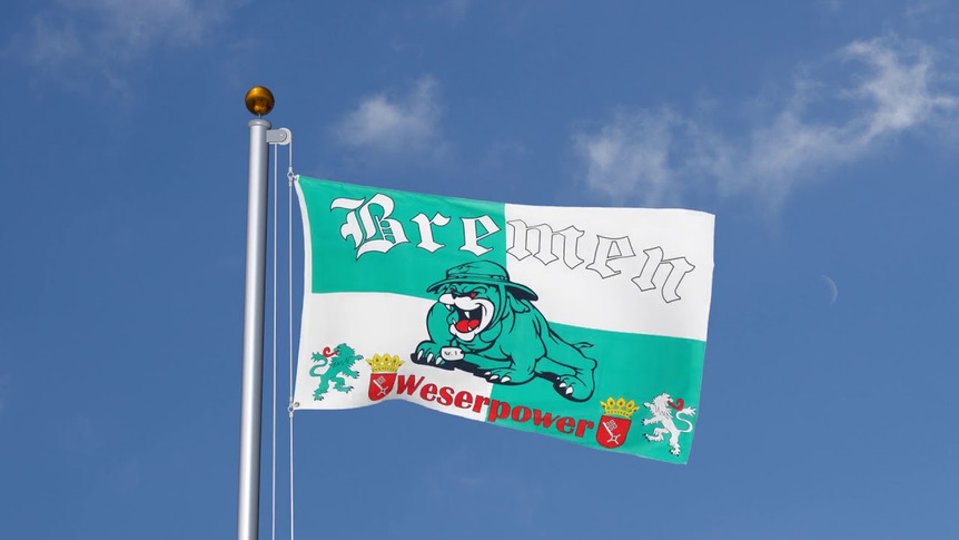Bremen Bulldogge Weserpower - Flagge 90 x 150 cm