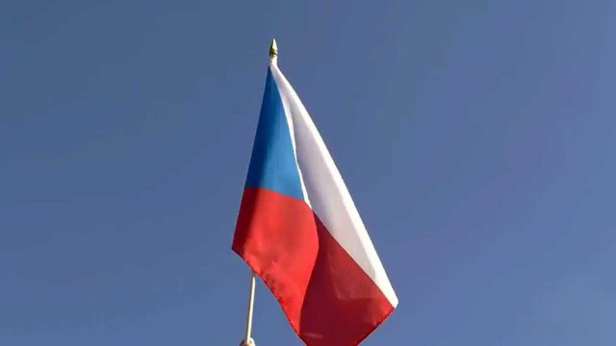 République tchèque - Drapeau sur hampe 30 x 45 cm