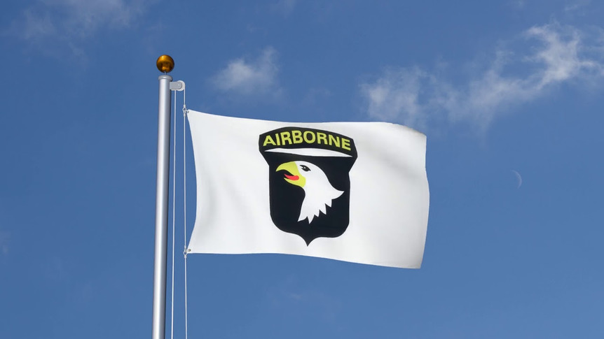 101st Airborne Weiss - Flagge 90 x 150 cm
