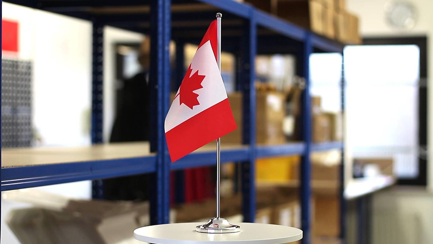Kanada - Satin Tischflagge 15 x 22 cm