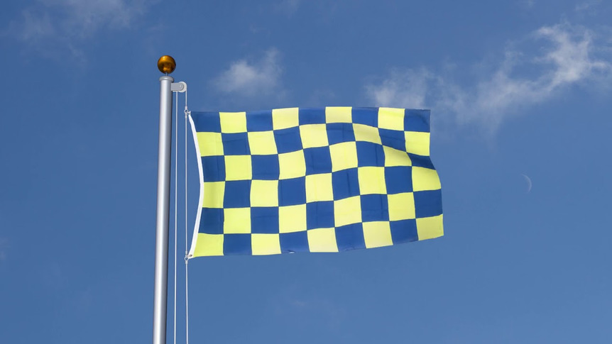 Checkered Blue-Yellow - 3x5 ft Flag