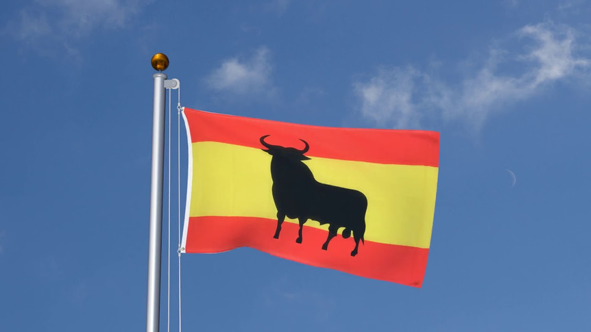 Spanien mit Stier - Flagge 90 x 150 cm
