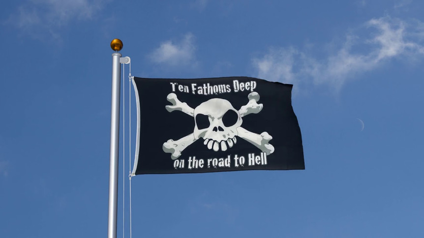 Pirate Ten Fathoms Deep - Drapeau 90 x 150 cm