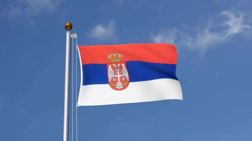 Serbien mit Wappen - Flagge 90 x 150 cm
