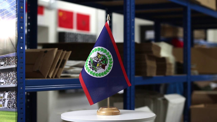 Belize - Table Flag 6x9", wooden