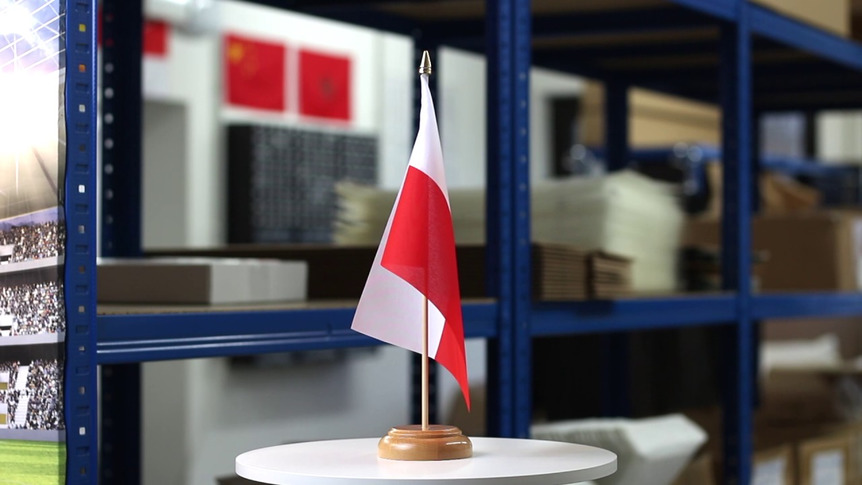 Poland - Table Flag 6x9", wooden