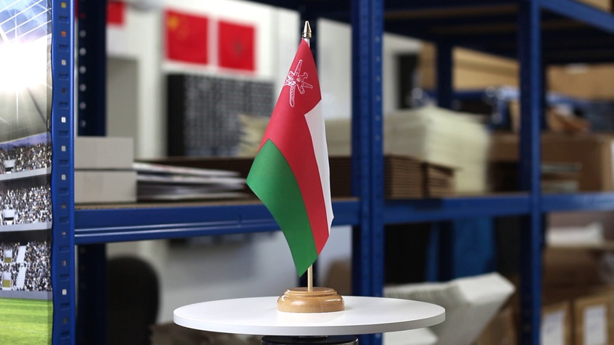 Oman - Table Flag 6x9", wooden