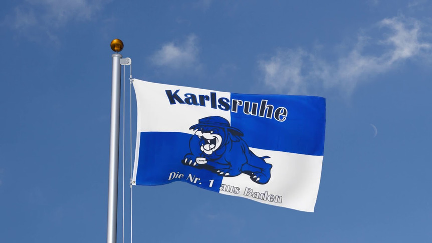 Karlsruhe Bulldogge, Die Nr. 1 aus Baden - Flagge 90 x 150 cm
