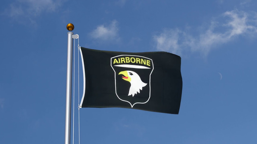 101ème Airborne, noir - Drapeau 90 x 150 cm