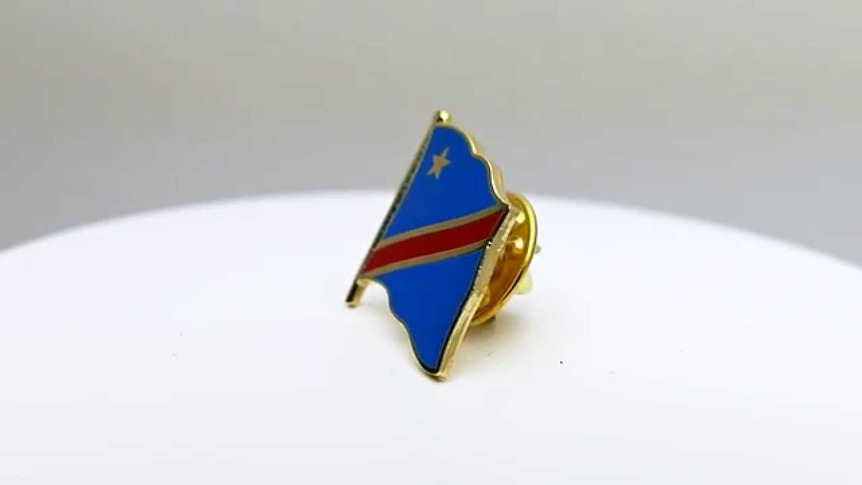 Demokratische Republik Kongo - Flaggen Pin 2 x 2 cm