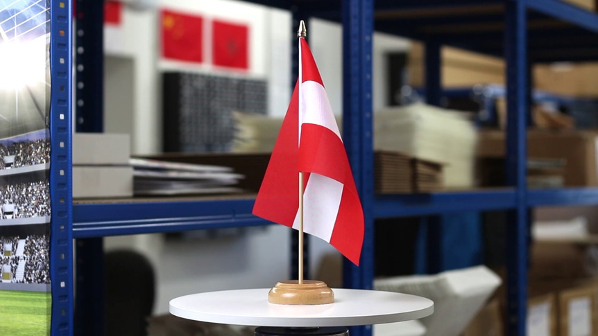 Österreich - Holz Tischflagge 15 x 22 cm