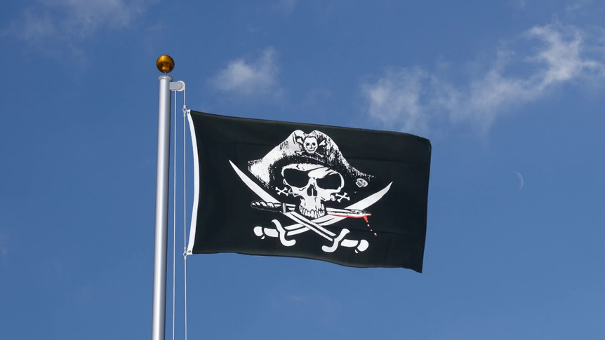 Pirat Blutiger Säbel - Flagge 90 x 150 cm