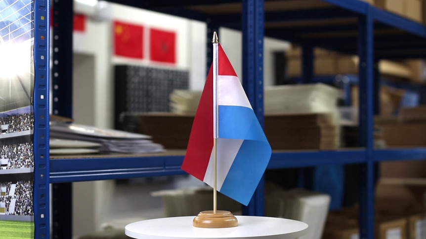 Luxembourg - Table Flag 6x9", wooden
