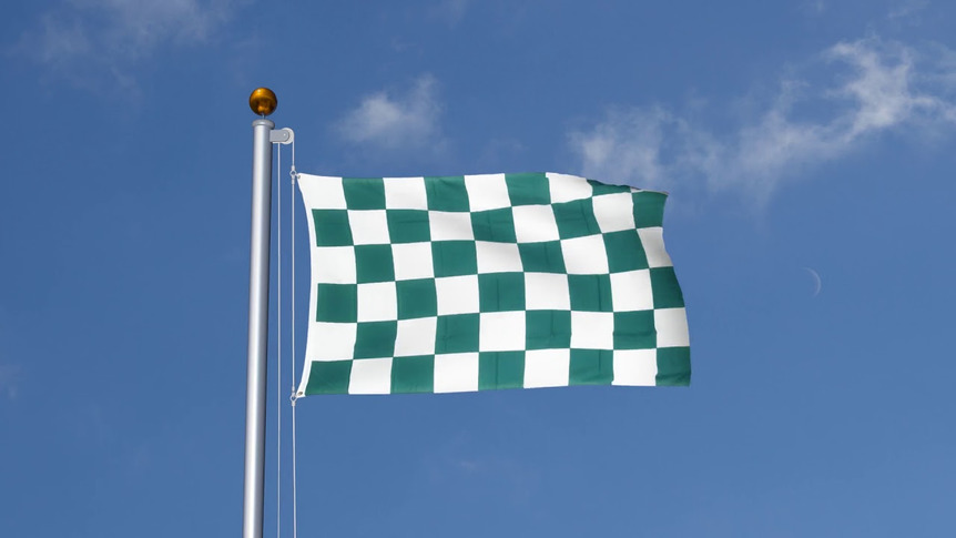 Kariert Grün-Weiß - Flagge 90 x 150 cm