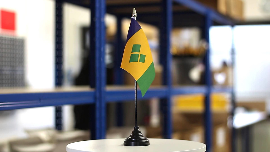 Saint Vincent et les Grenadines - Mini drapeau de table 10 x 15 cm