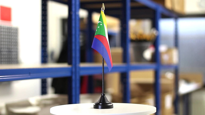 Comores - Mini drapeau de table 10 x 15 cm