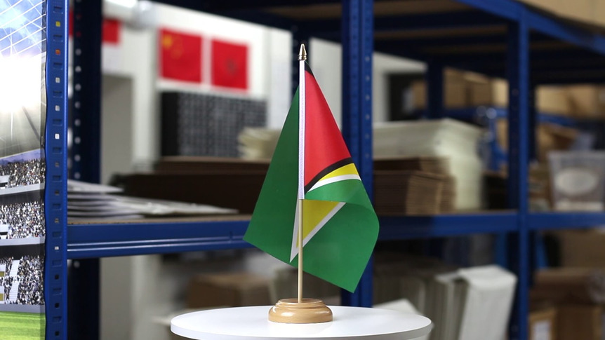 Guyana - Table Flag 6x9", wooden
