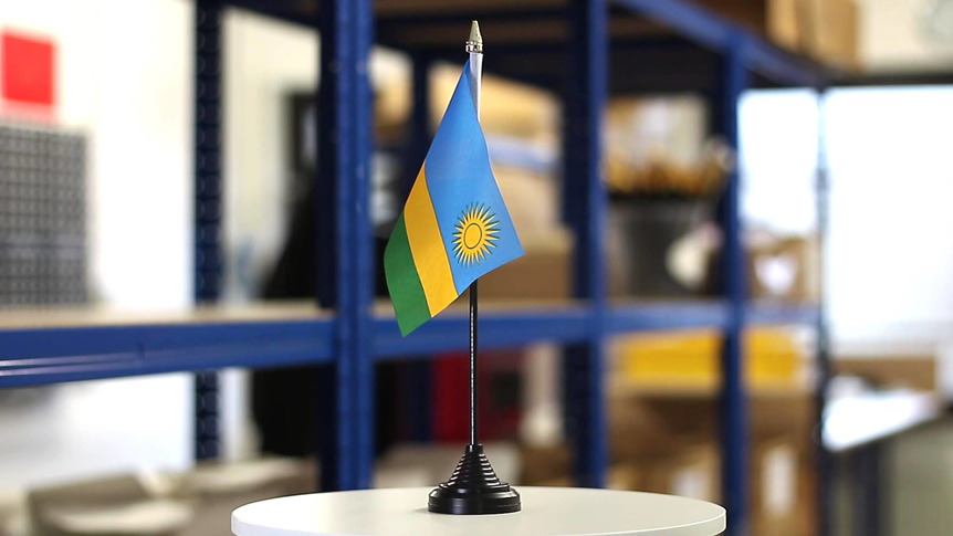 Rwanda - Mini drapeau de table 10 x 15 cm