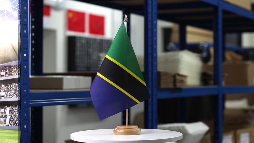 Tanzania - Table Flag 6x9", wooden