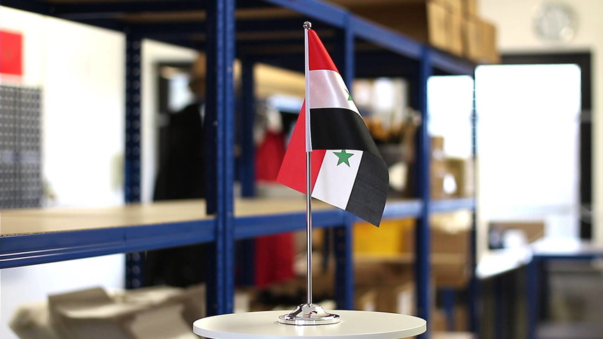 Syrie - Drapeau de table 15 x 22 cm, prestige