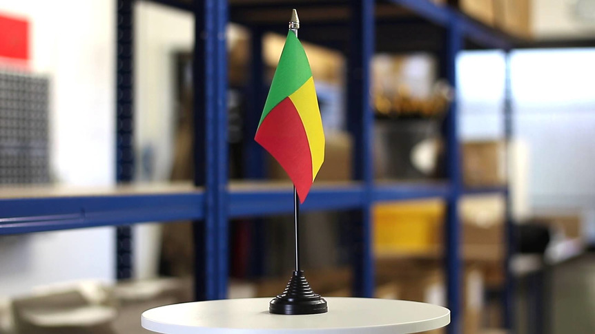Bénin - Mini drapeau de table 10 x 15 cm