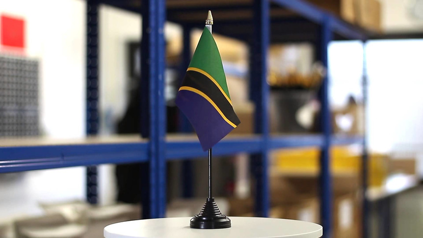 Tanzanie - Mini drapeau de table 10 x 15 cm