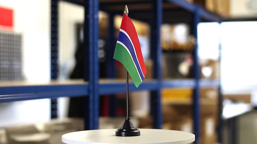 Gambie - Mini drapeau de table 10 x 15 cm
