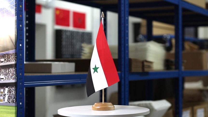 Syria - Table Flag 6x9", wooden
