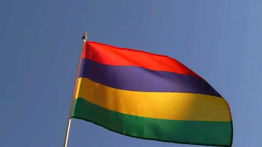 Mauritius - Hand Waving Flag 12x18"