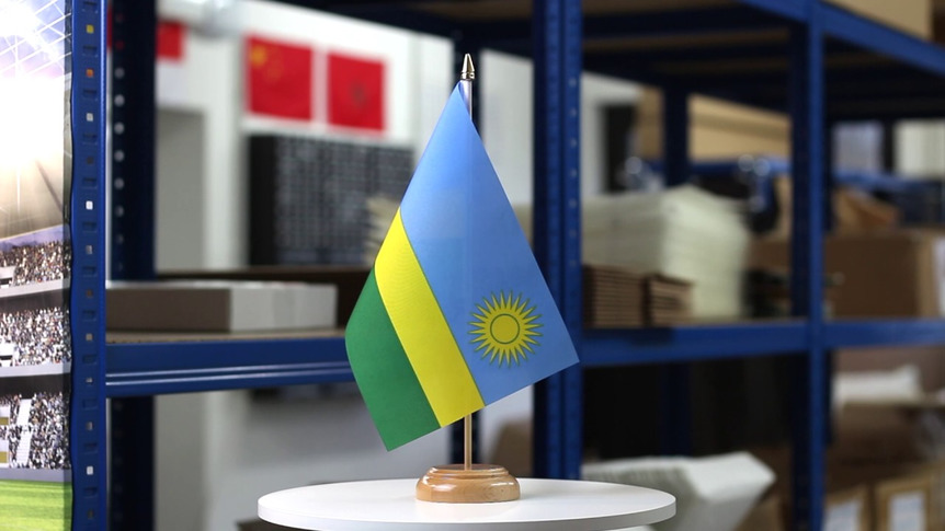 Rwanda - Table Flag 6x9", wooden