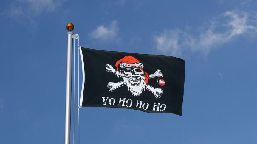 Pirat Weihnachtsmann Yo Ho Ho Ho - Flagge 90 x 150 cm