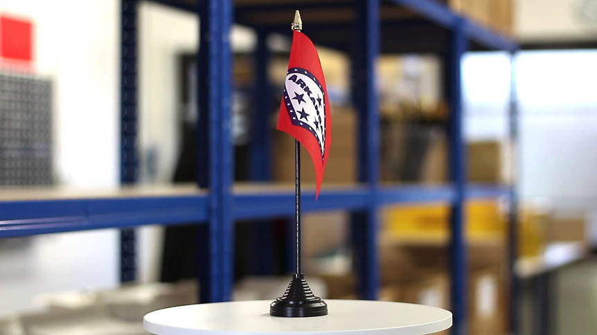 Arkansas - Mini drapeau de table 10 x 15 cm