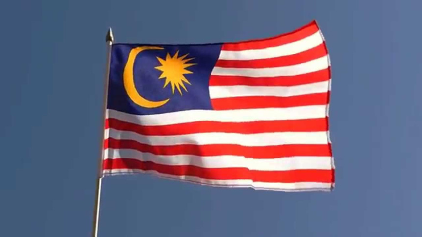 Malaysia - Hand Waving Flag 12x18"