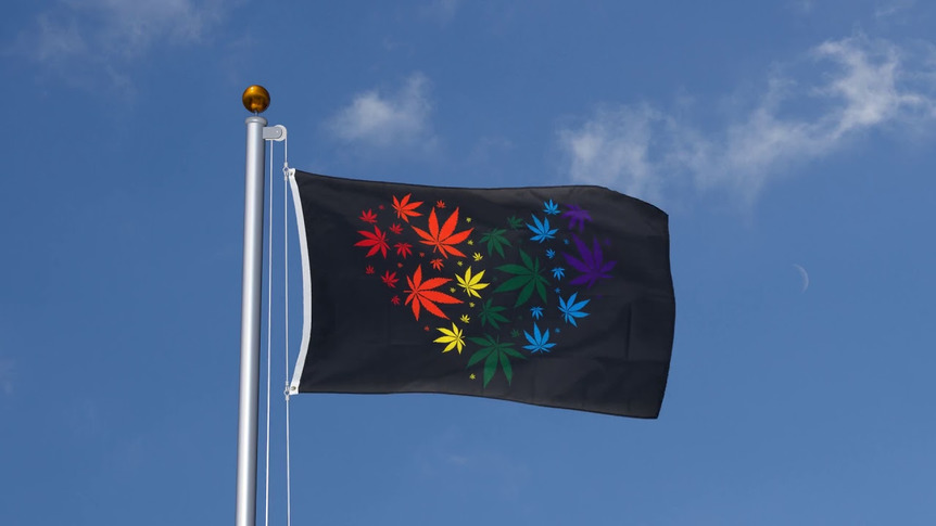 Marijuana Rainbow Love - 3x5 ft Flag