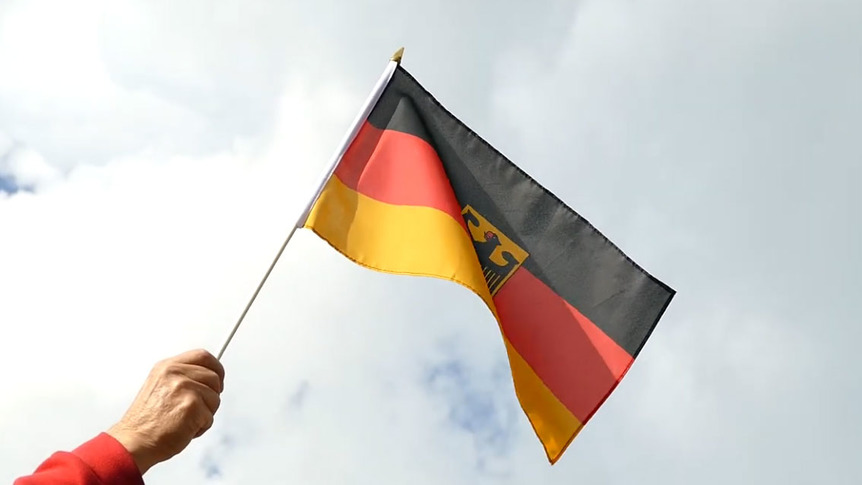 Allemagne Dienstflagge - Drapeau sur hampe 30 x 45 cm