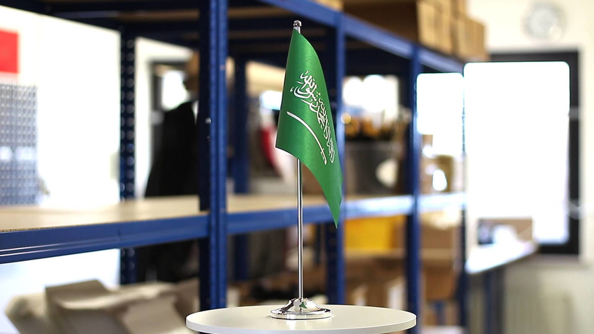 Saudi Arabien - Satin Tischflagge 15 x 22 cm