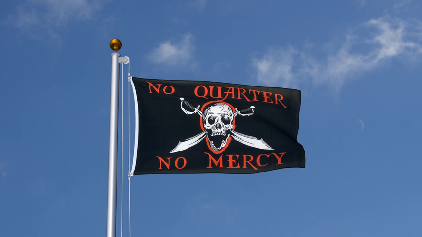 Pirate No Quarter No Mercy - Drapeau 90 x 150 cm